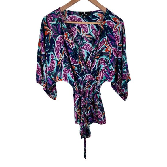 Lulus XS Womens Short Romper Floral Leaf Print‎ 100% Rayon - Picture 1 of 7